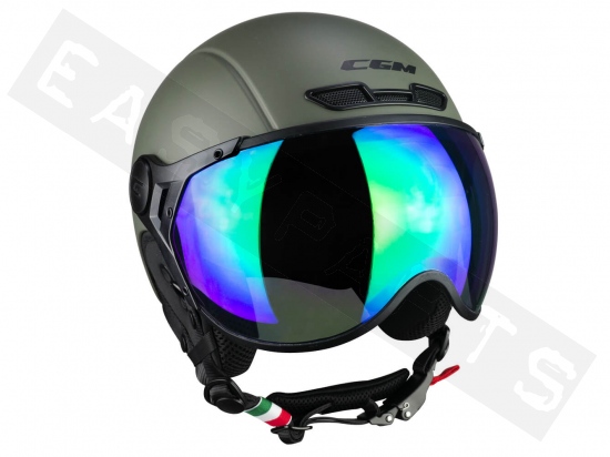 Helmet E-Bike CGM 801A EBI MONO matt green (shaped visor)